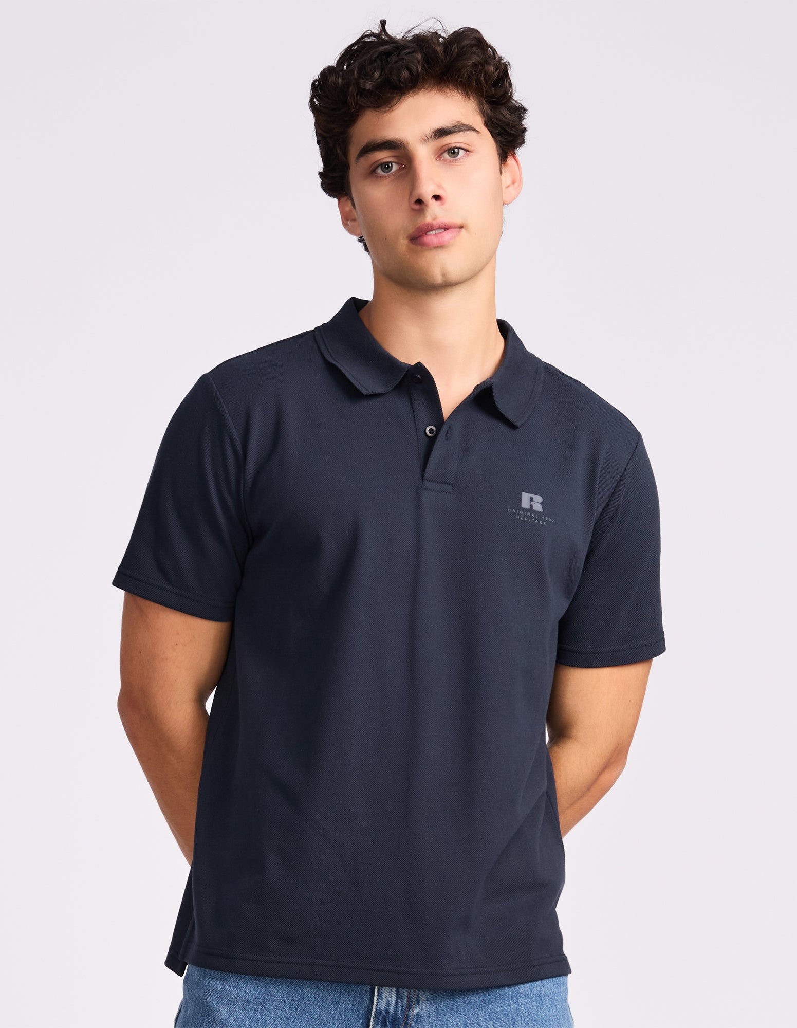 Brooklyn Pique Men's Polo - Michigan Navy