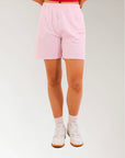 Womens Linear Rugby Short - Pink Tulle