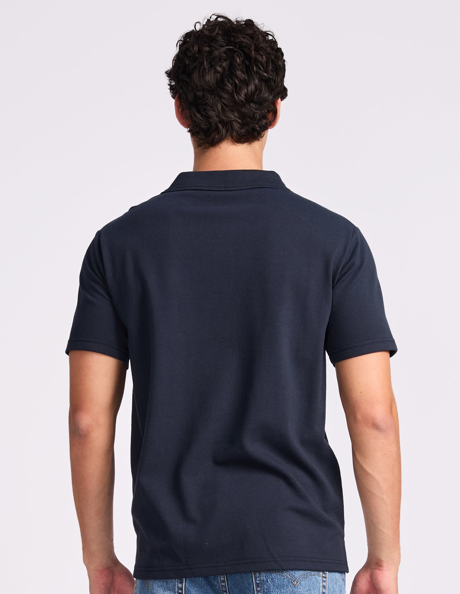 Brooklyn Pique Men's Polo - Michigan Navy