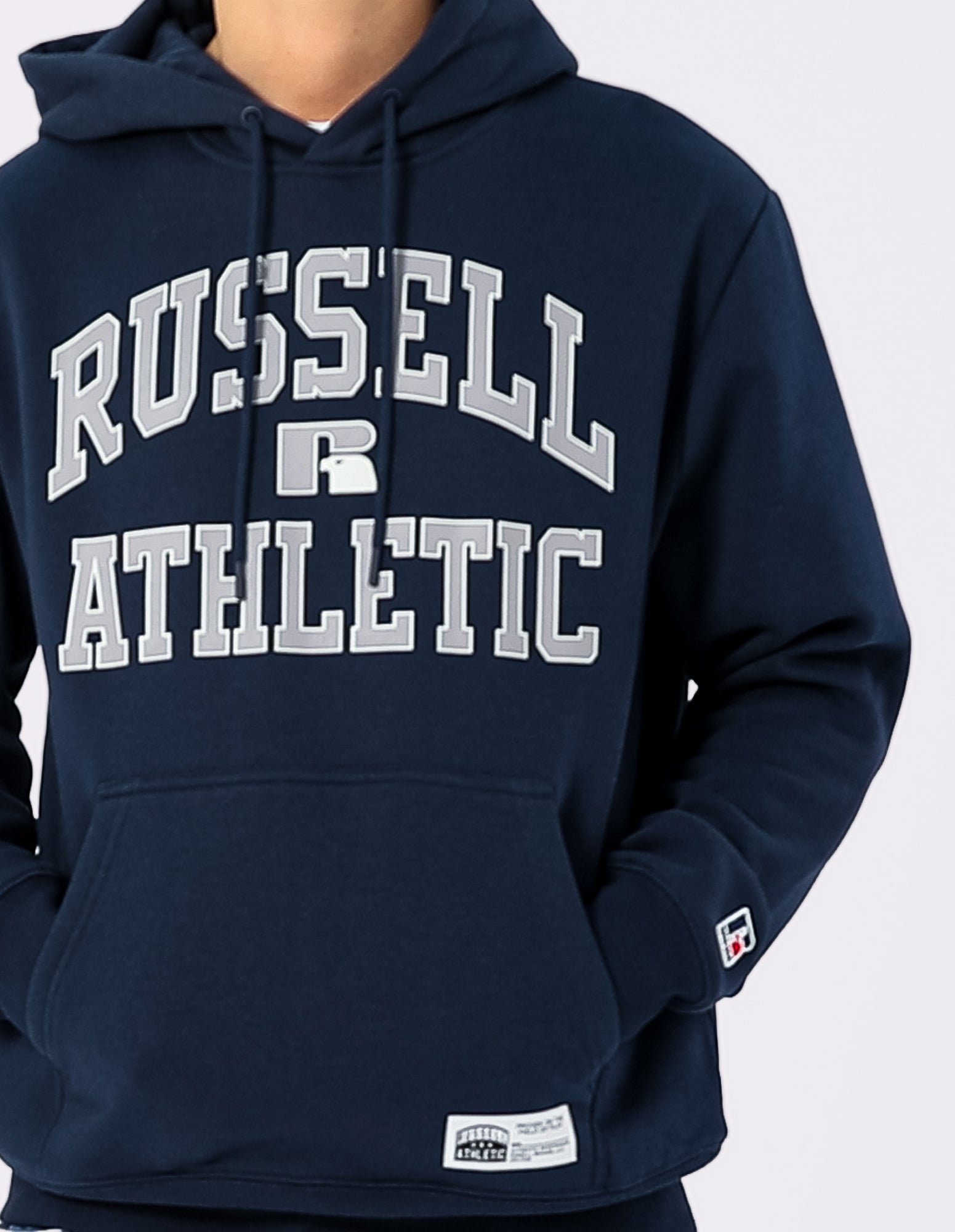 Russell Athletic Australia Mens Eagle Arch Two Tone Hoodie - Michigan Navy True Since 1902