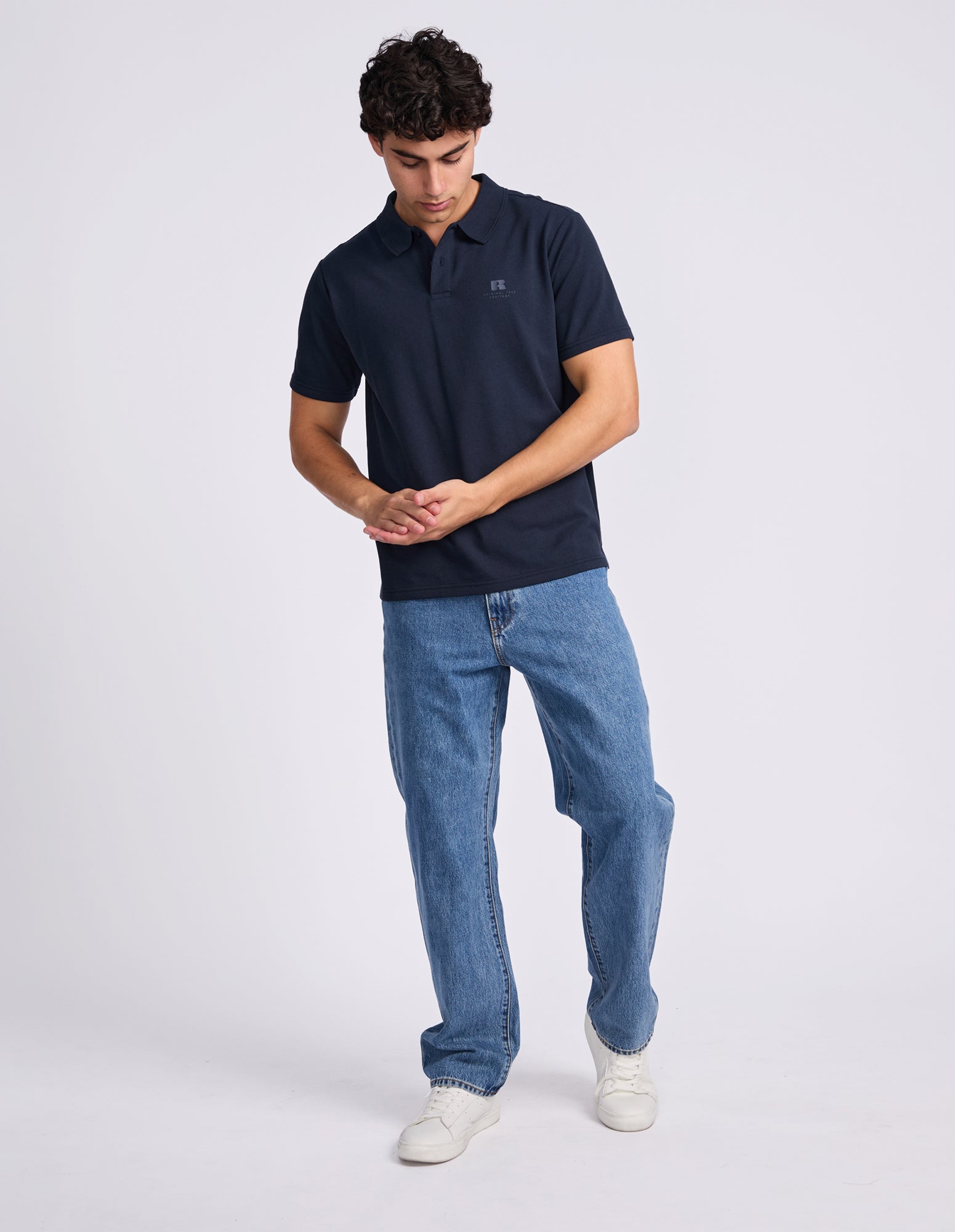 Brooklyn Pique Men's Polo - Michigan Navy