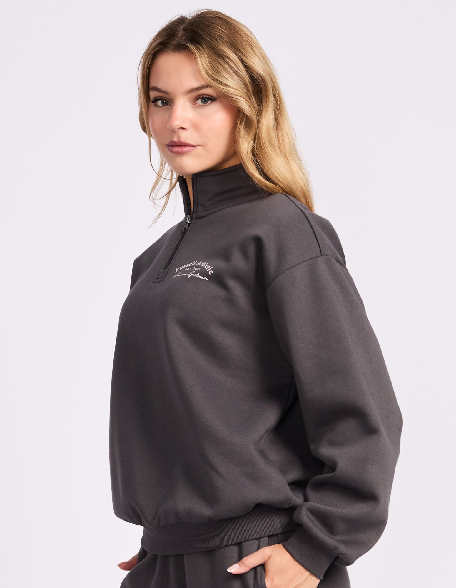 Lexington Women's Quarter Zip Sweat - Dark Grey