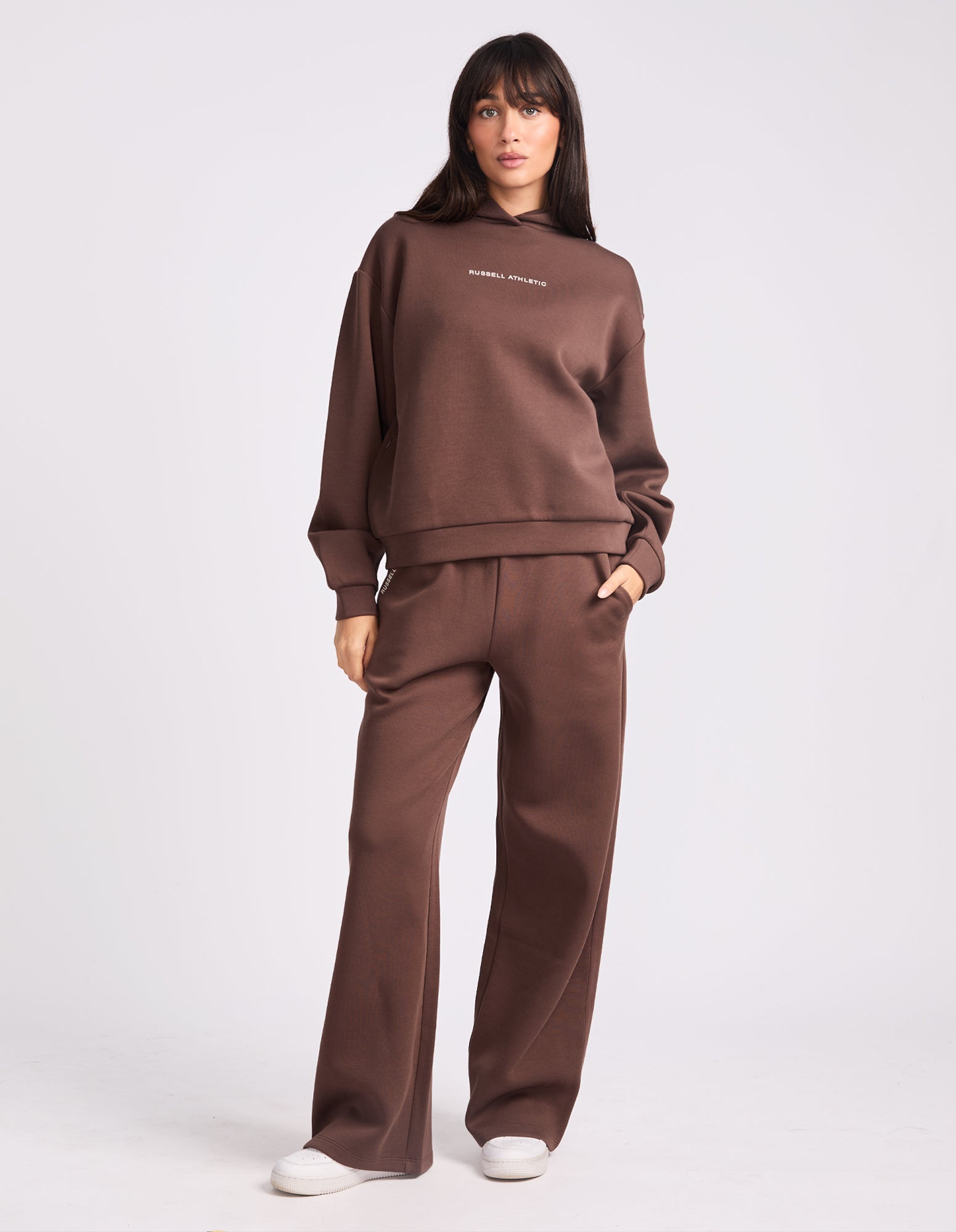 Russell Athletic Australia R Tech Leisure Wide Leg Women's Track Pant - Chocolate True Since 1902