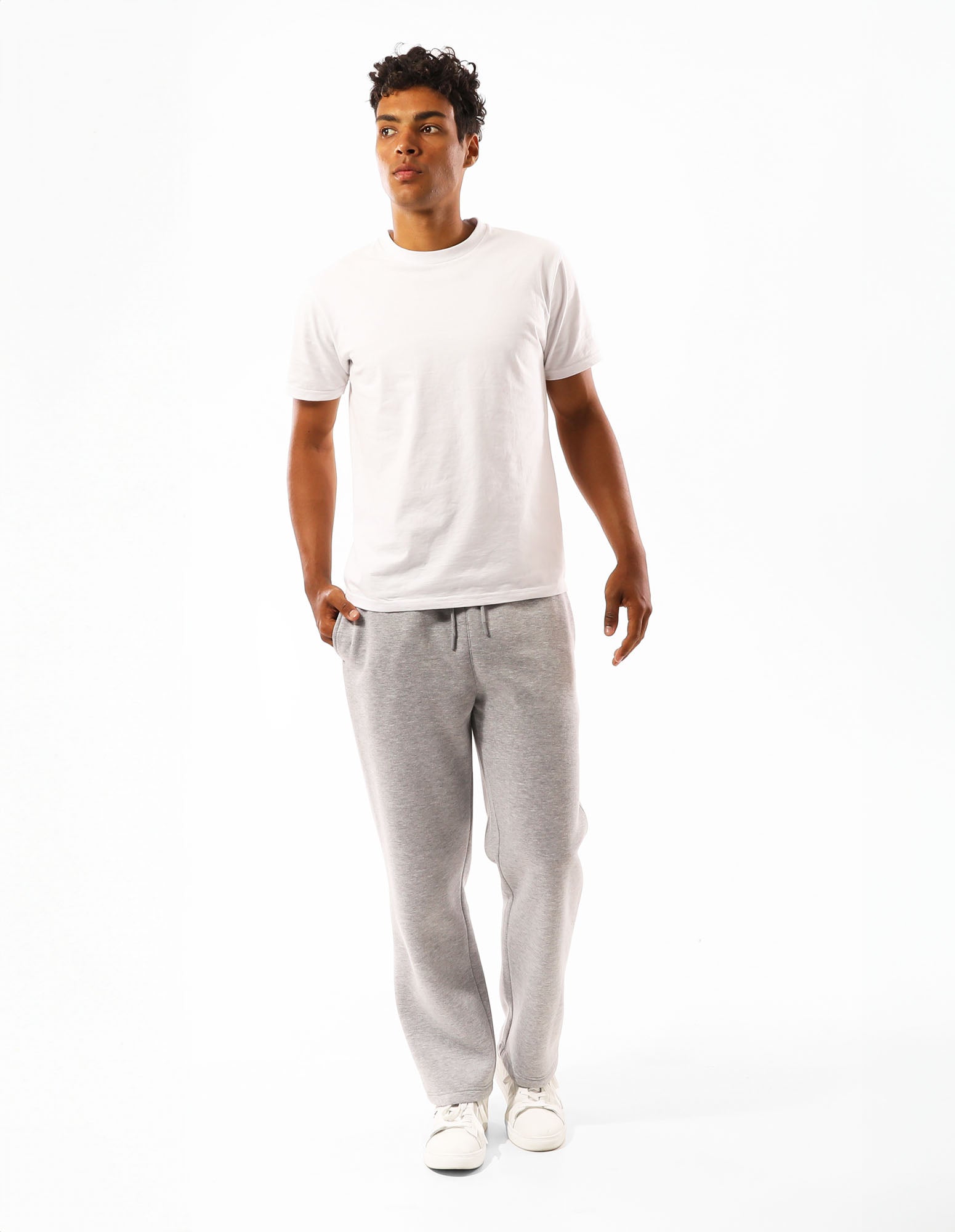 Men's R Logo Straight Leg Trackpants Grey Marle