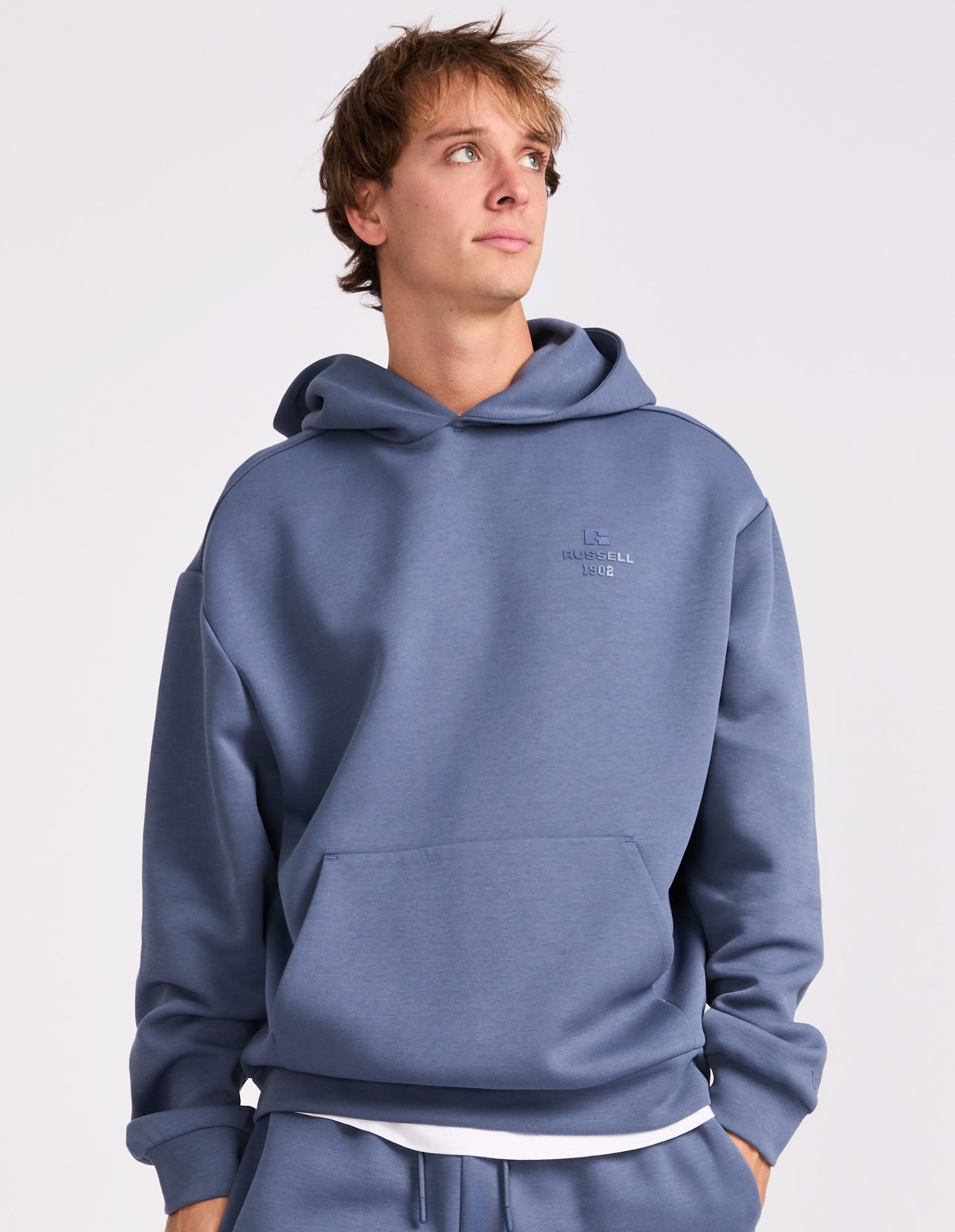 R Tech Leisure Mens Hoodie - Denim Blue