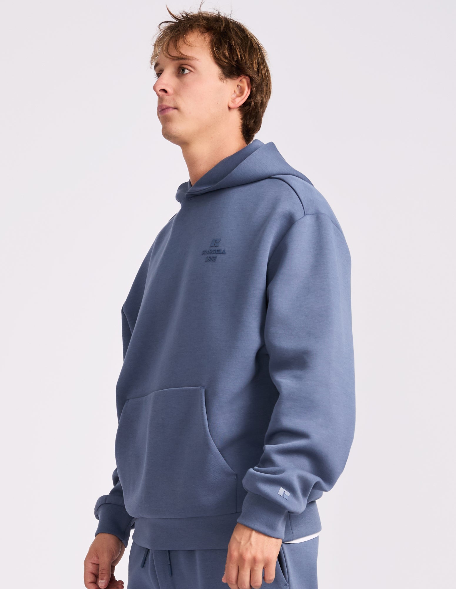 R Tech Leisure Mens Hoodie - Denim Blue