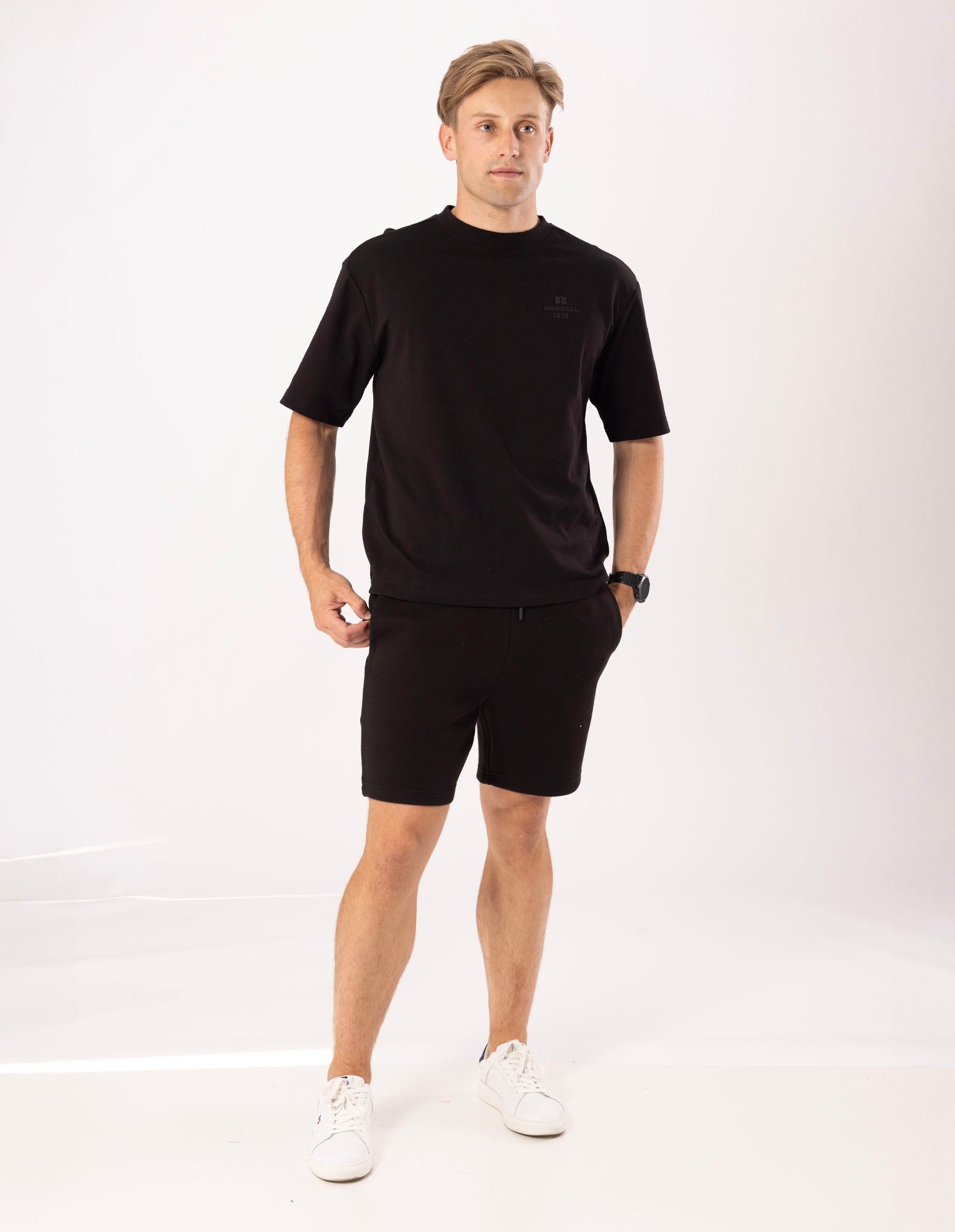 Russell Athletic Australia Men's R Tech Leisure Track Short - Black True Since 1902