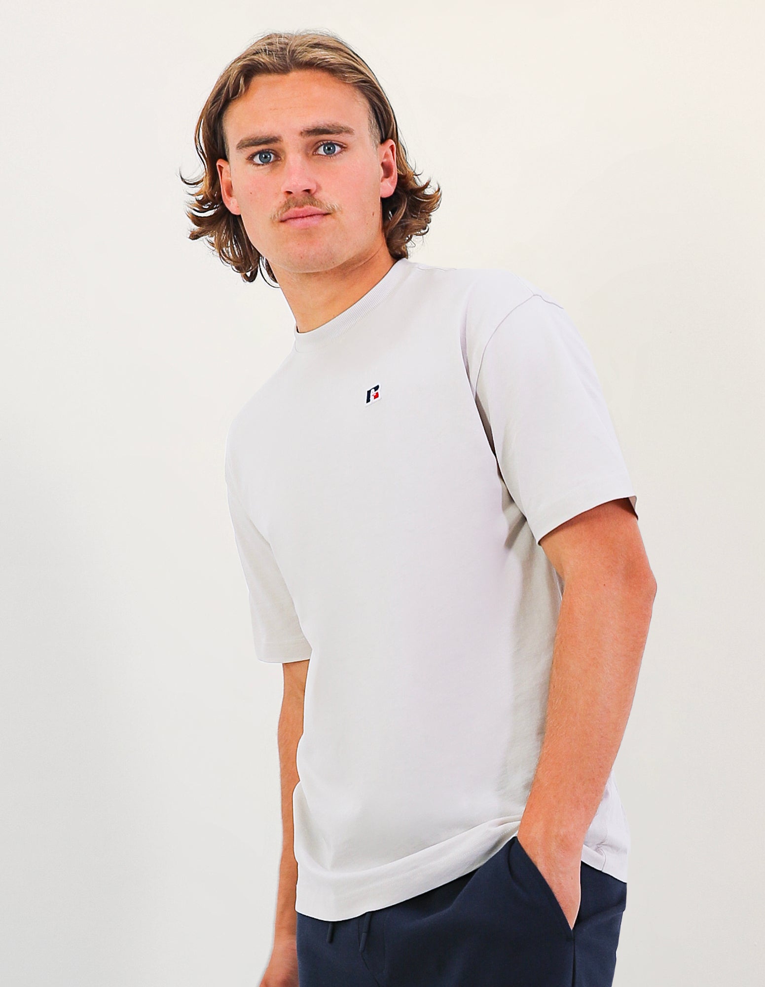 R Logo Oversize Men's Tee - Stone