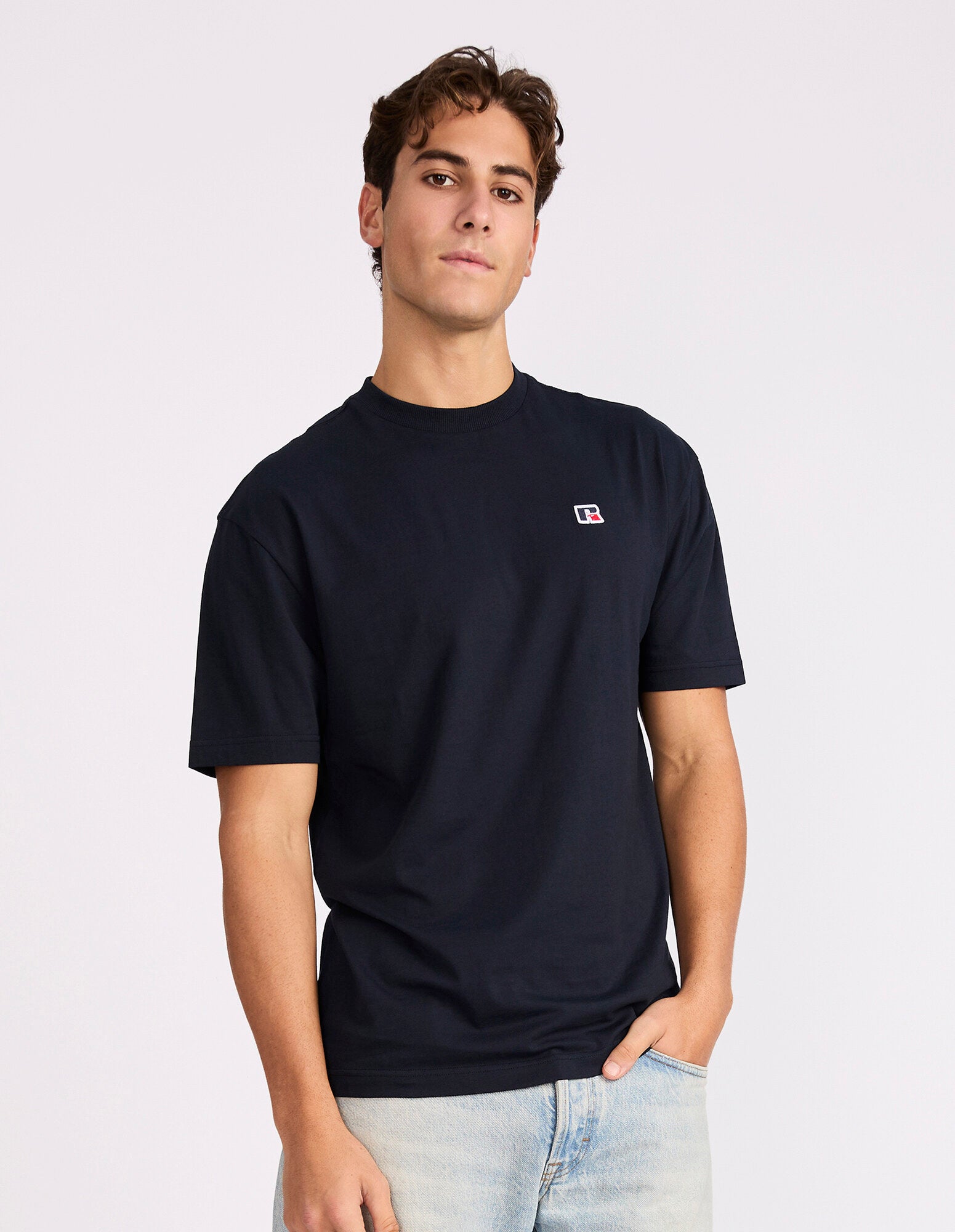 Mens R Logo Oversize Tee - Michigan Navy