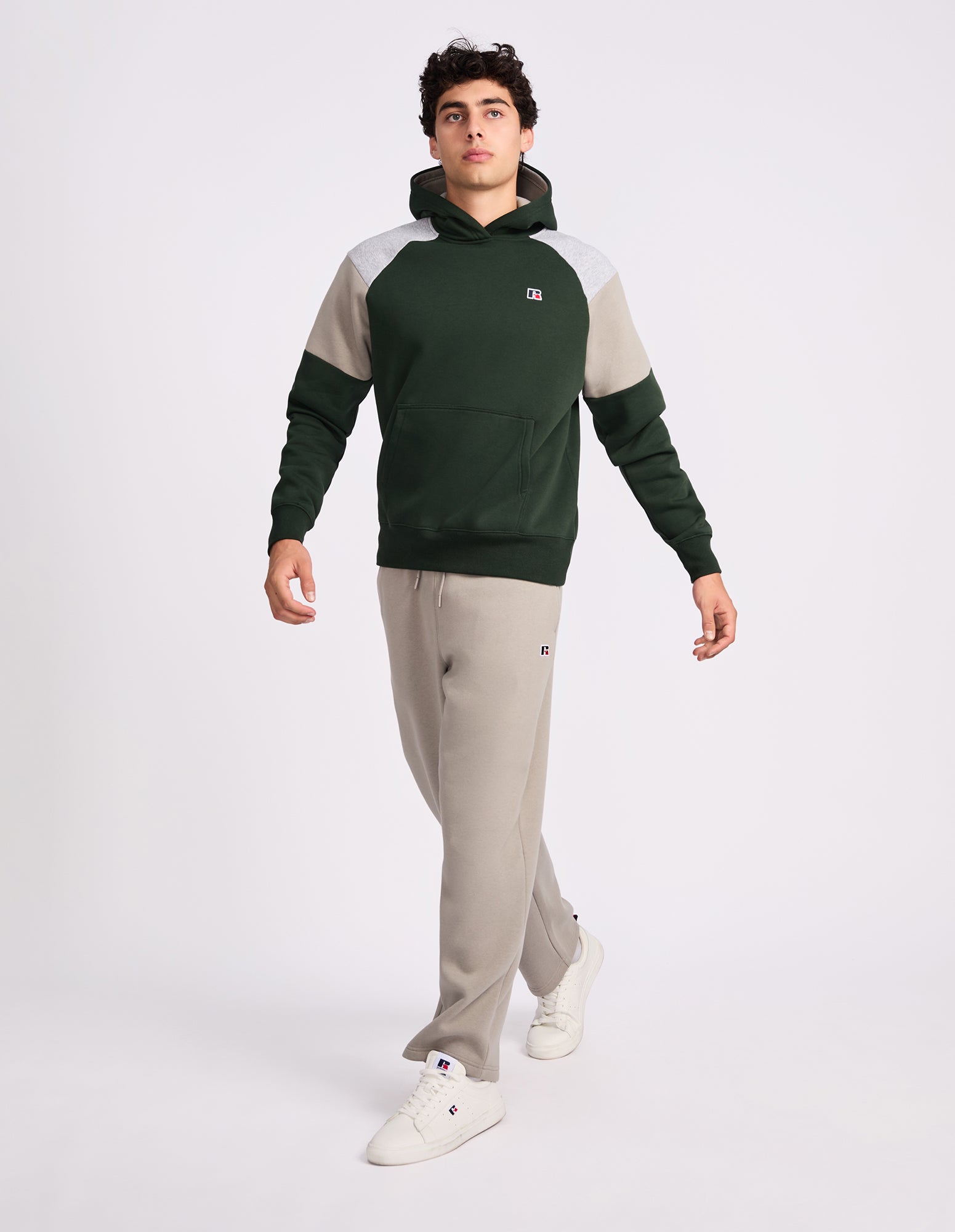 R Logo Straight Leg Men's Track Pants - Grey Stone