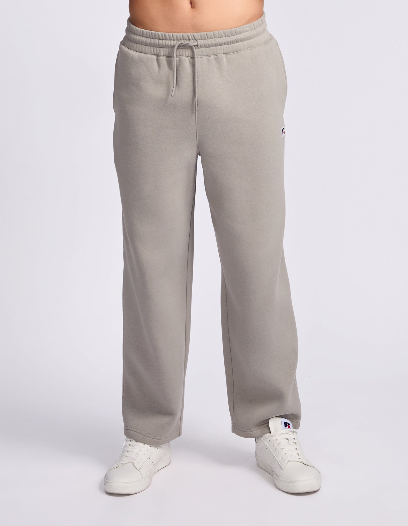 R Logo Straight Leg Men's Track Pants - Grey Stone