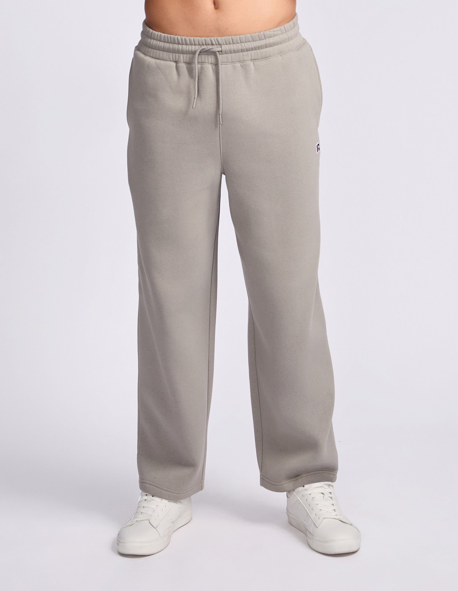 R Logo Straight Leg Men's Track Pants - Grey Stone