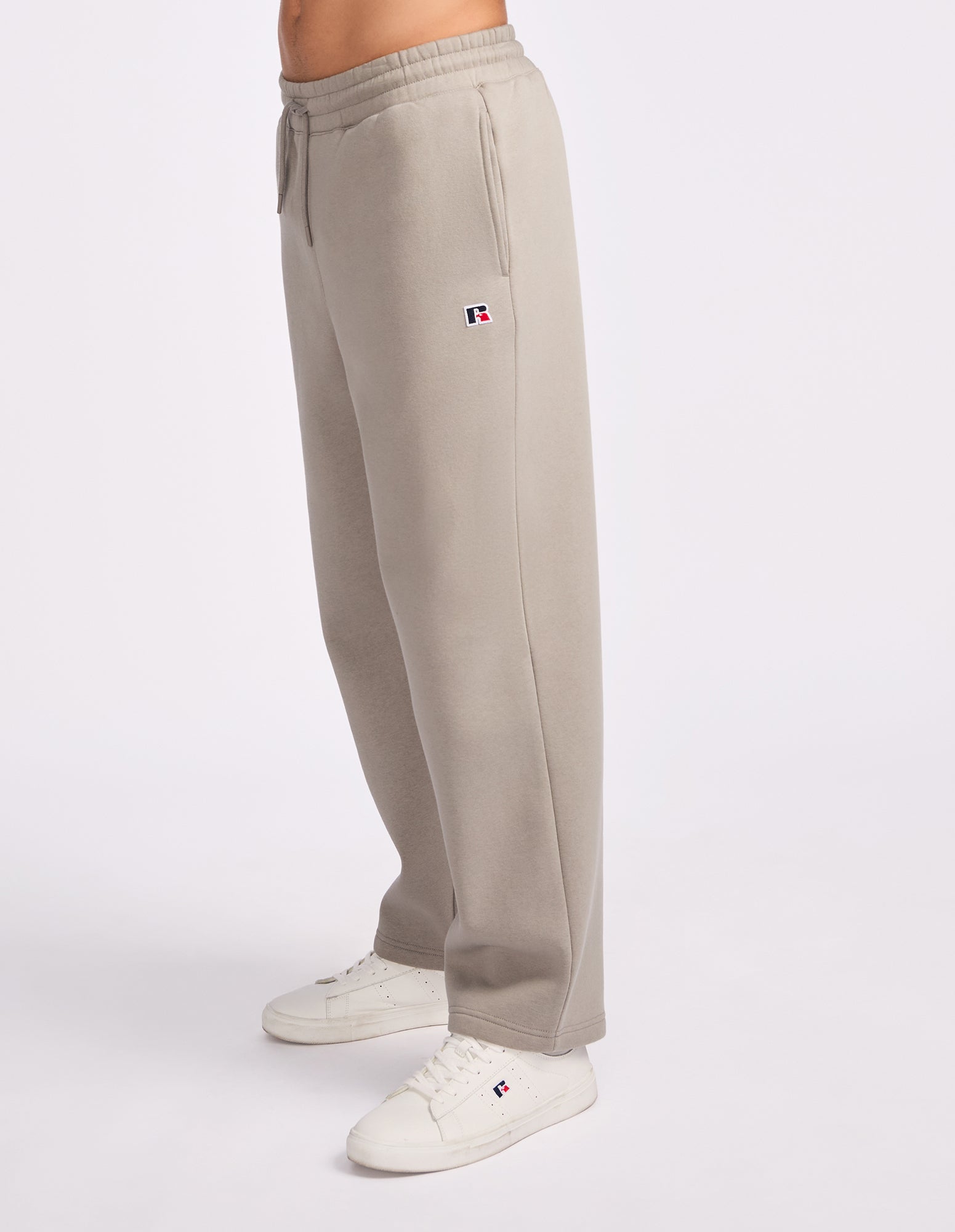 R Logo Straight Leg Men's Track Pants - Grey Stone