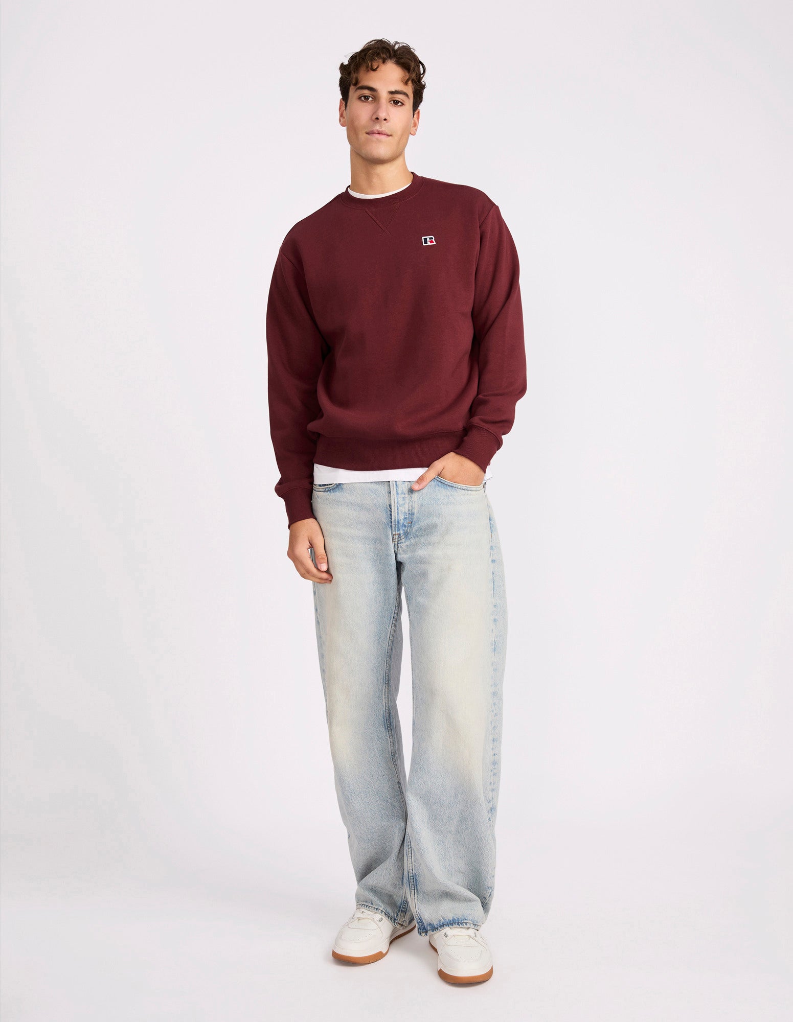 R Logo Men's Crew - Mahogany