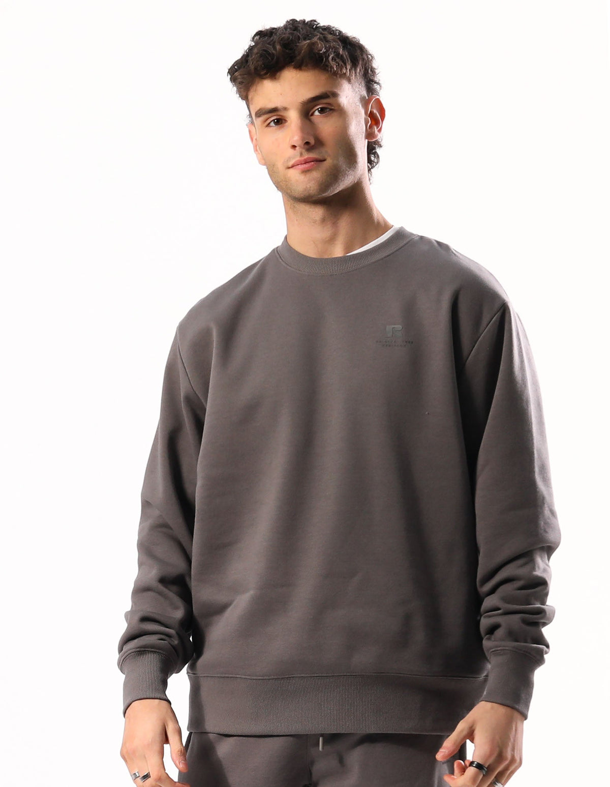 Russell Athletic Mens Crew Sweat | Brooklyn in Smoke