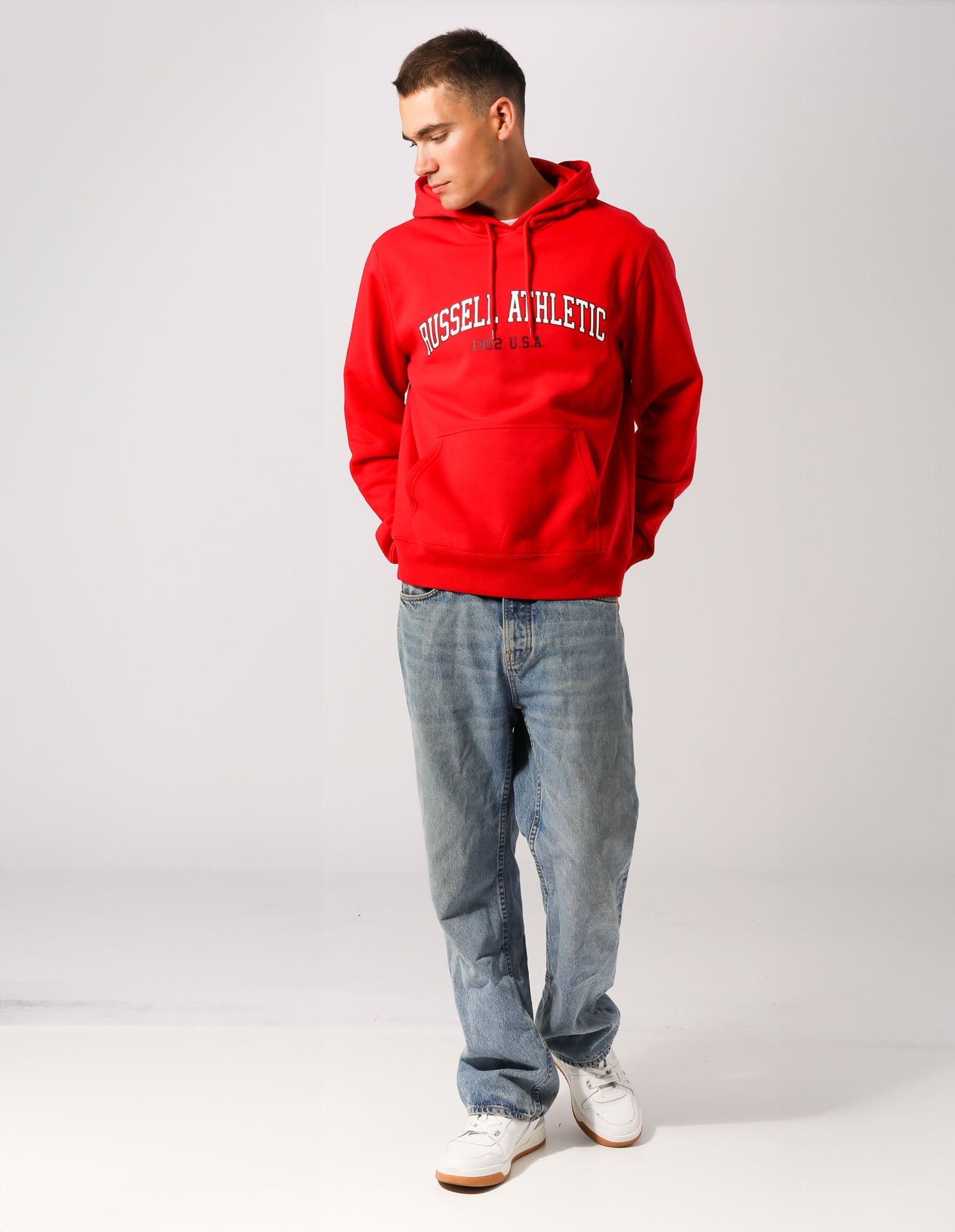 Russell Athletic Australia Men's Big Arch 2 Tone Hoodie - Ember True Since 1902