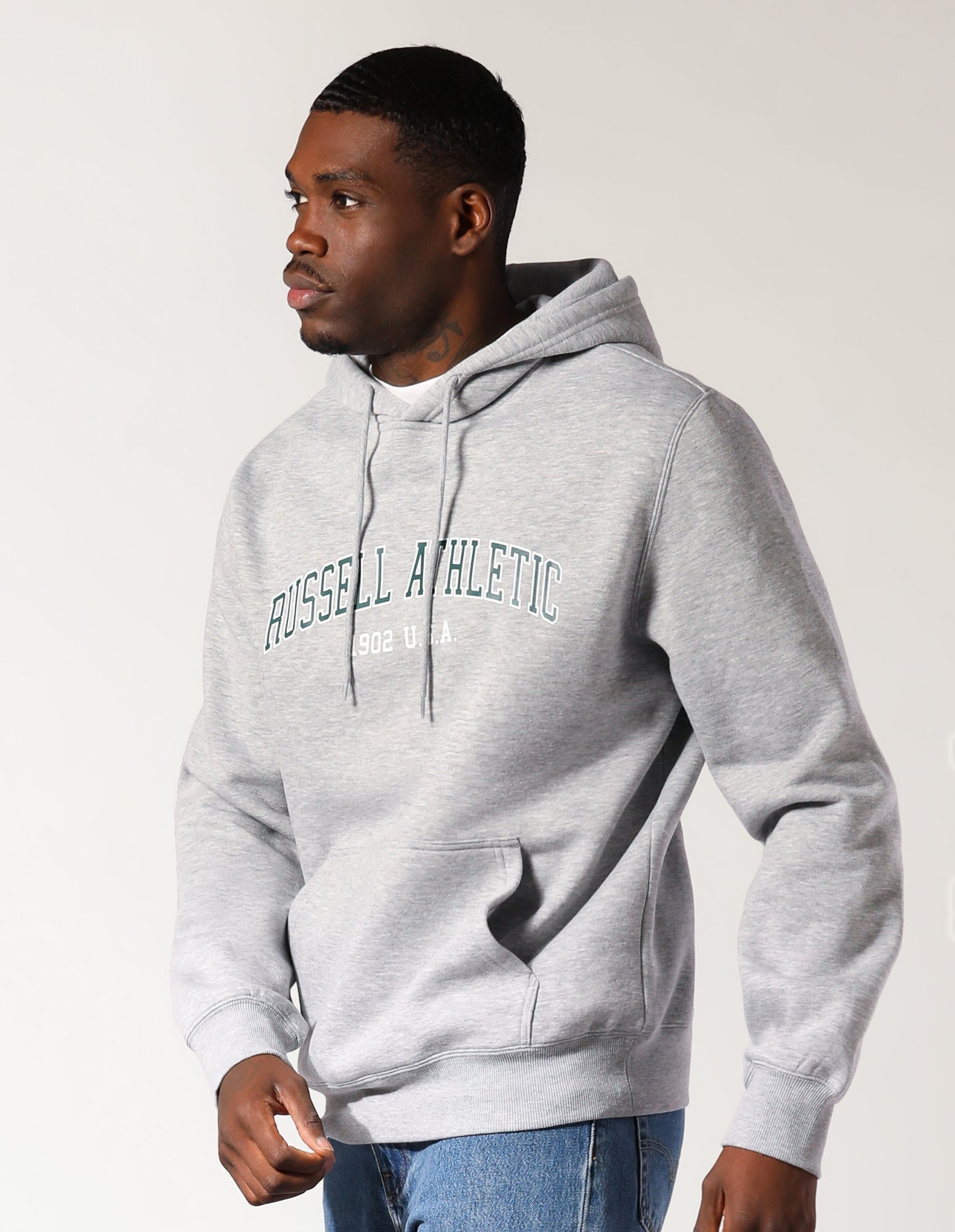 Men’s Big Arch 2 Tone Hoodie - Grey Marle