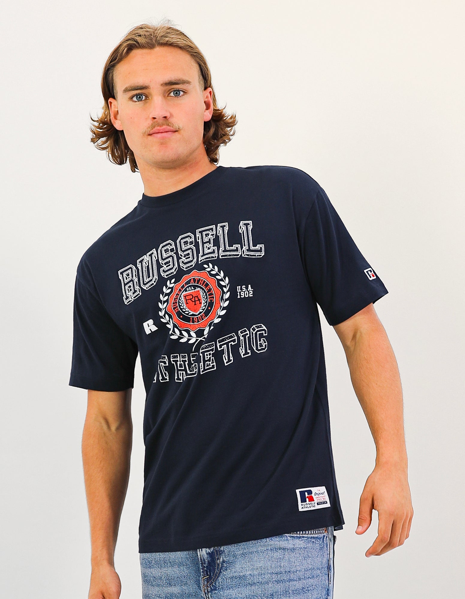 Wreath Oversize Men's Tee - Michigan Navy