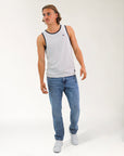 R Logo Men's Singlet - Stone