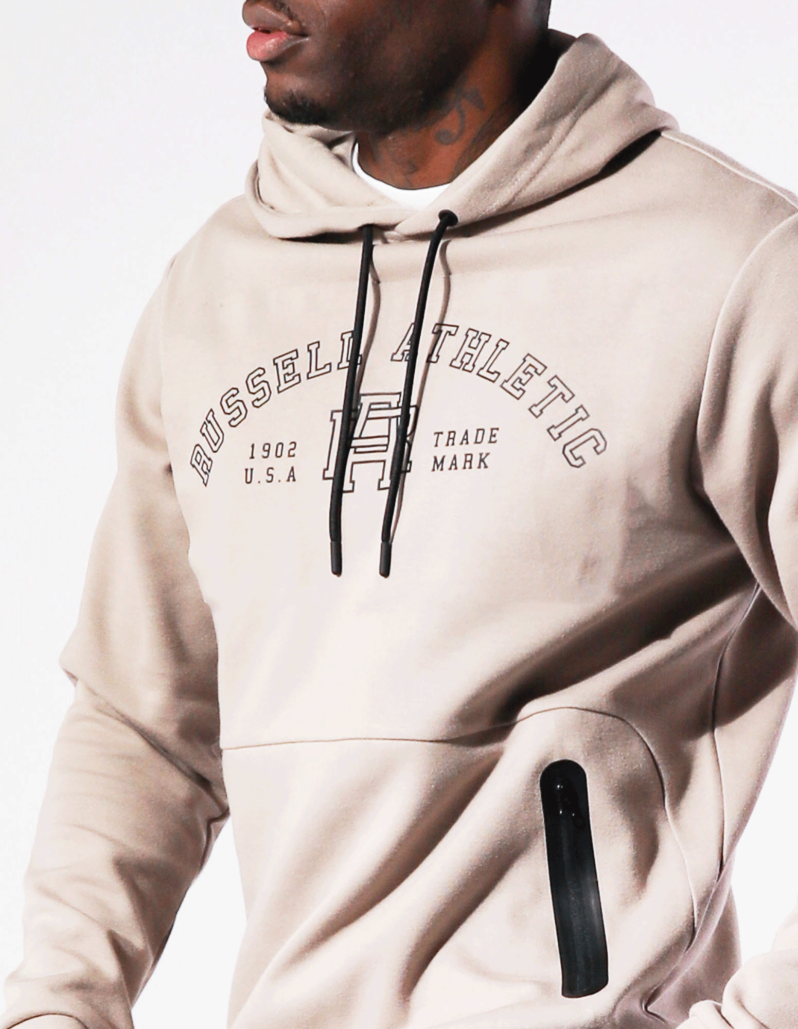 R Tech Lockup Men's Hoodie - Pumice