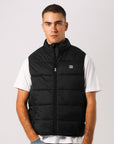 Russell Athletic Australia Unisex R Logo Lightweight Packable Puffer Vest - Black True Since 1902