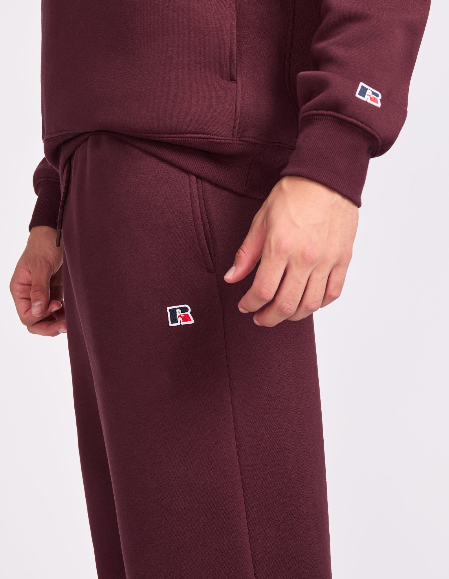 R Logo Straight Leg Mens Track Pants - Plum Wine