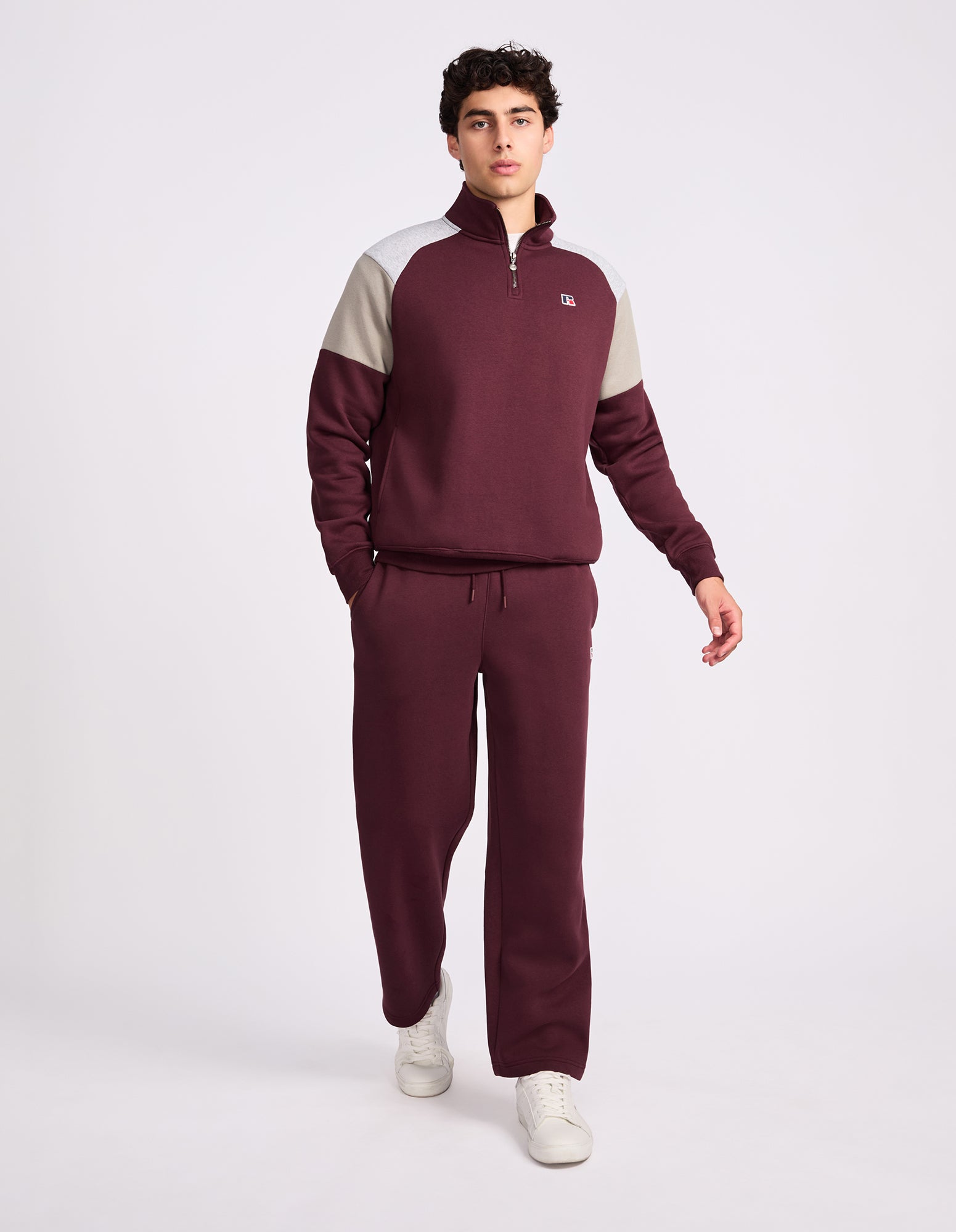 R Logo Straight Leg Mens Track Pants - Plum Wine