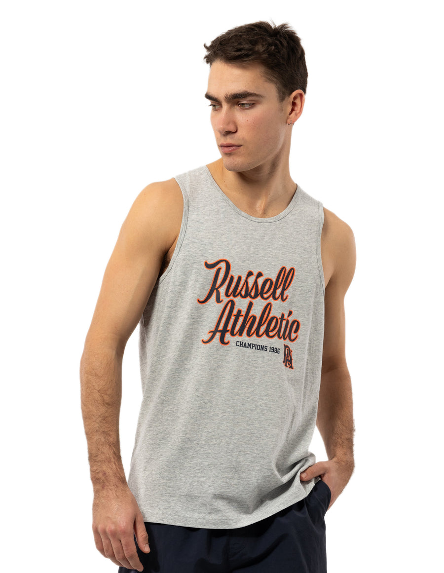 Russell Athletic Australia Men's Strike Out Singlet - Grey Marle # 5
