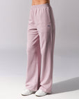 Russell Athletic Australia Women's Manhattan R Logo Wide Leg Track Pants- Rosey True Since 1902