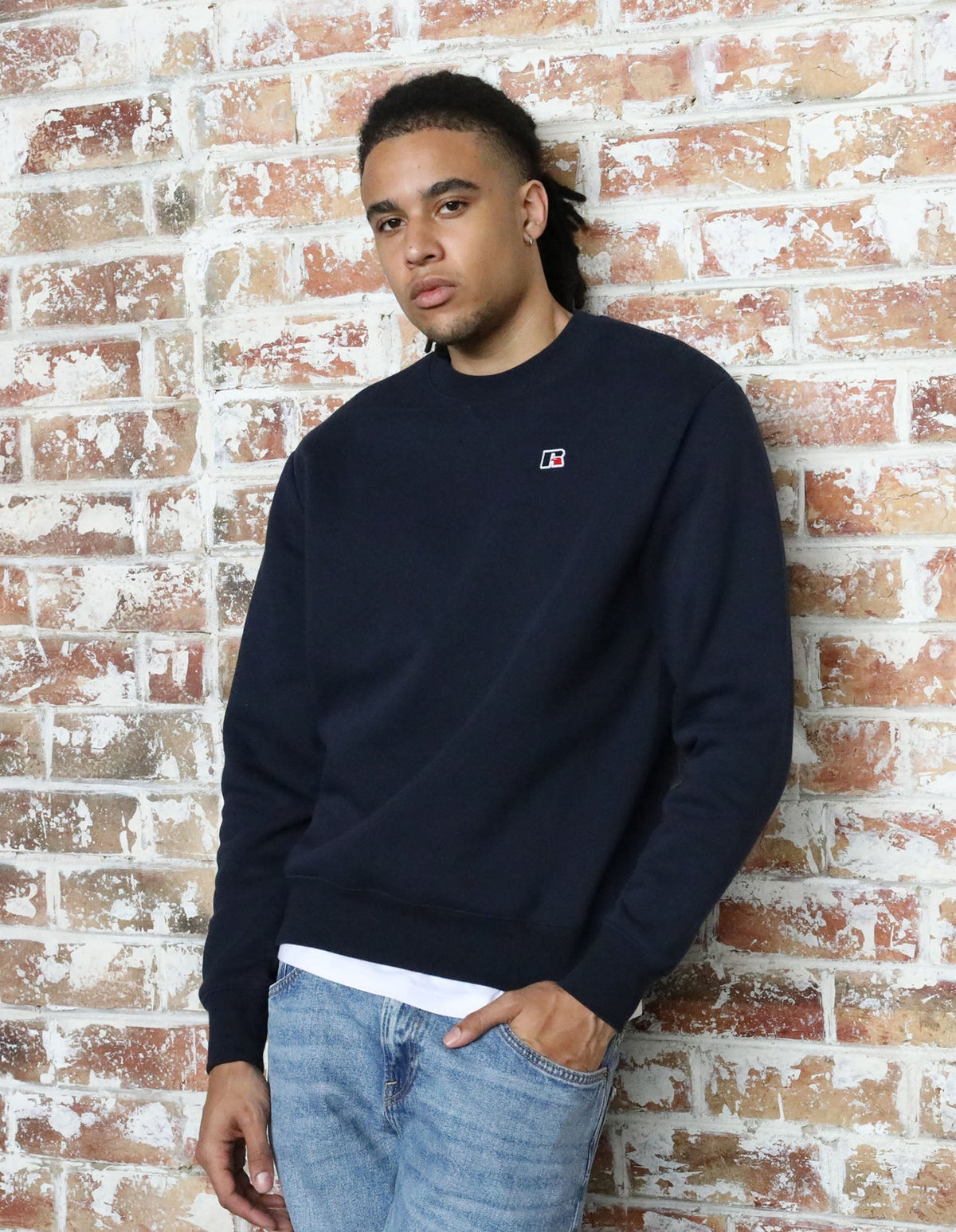 Russell Athletic Australia Men's R Logo Crew - Michigan Navy True Since 1902