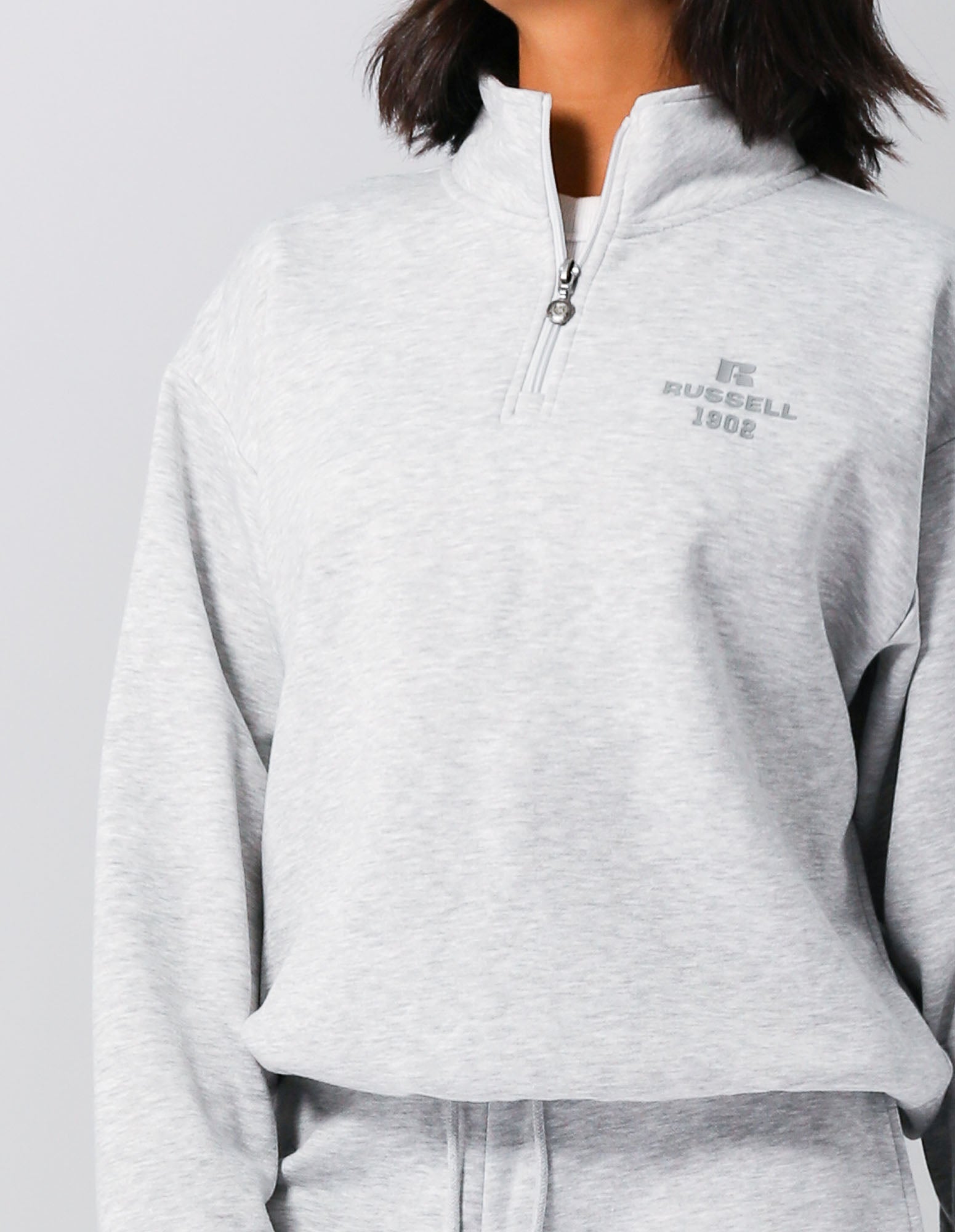 Russell Athletic Australia 1902 Trio Women's Quarter Zip - Light Marle True Since 1902