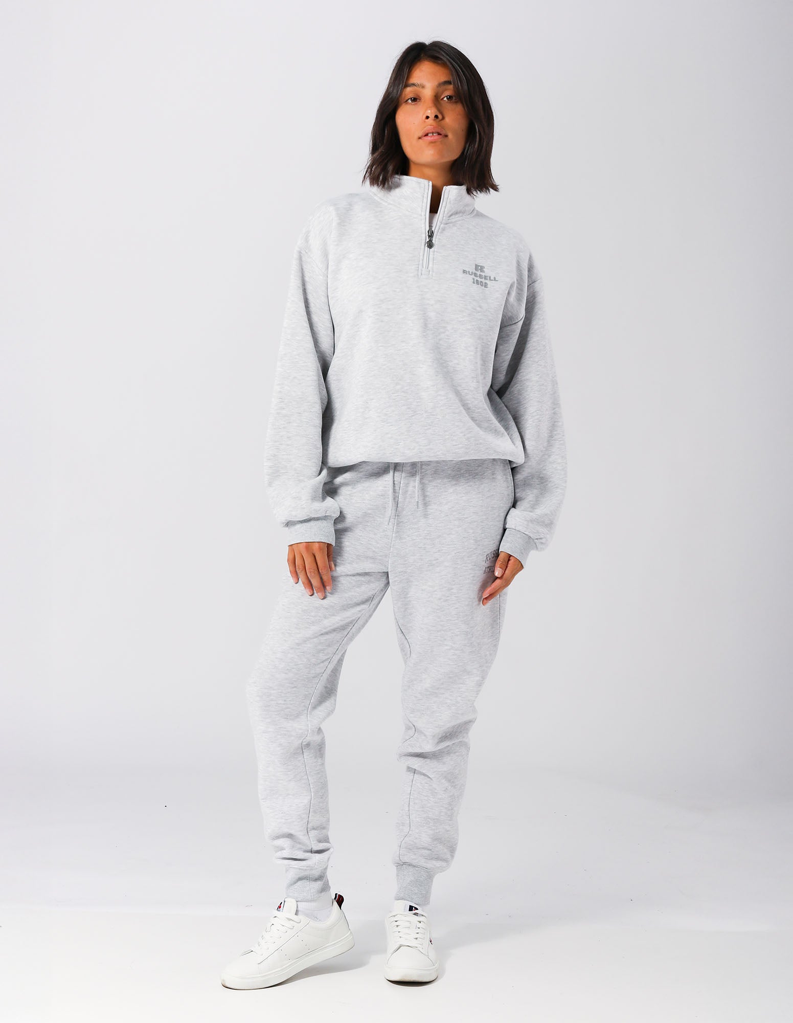 Russell Athletic Australia 1902 Trio Women's Quarter Zip - Light Marle True Since 1902