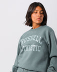 Russell Athletic Australia Womens Arch Logo Crew - Stormy Sea True Since 1902