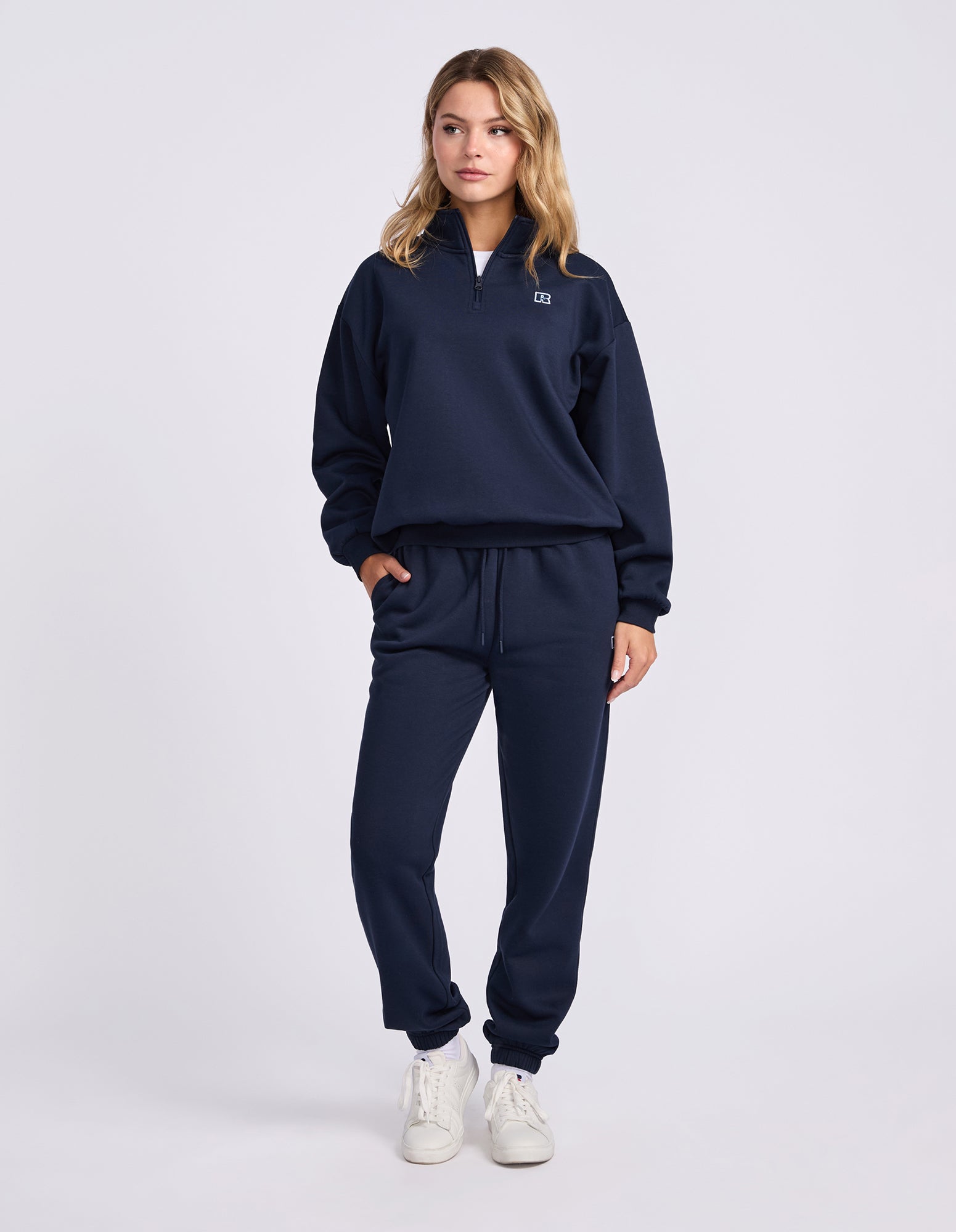 Russell Athletic Australia R Logo Women's Quarter Zip - Michigan Navy True Since 1902