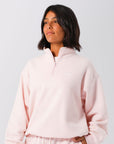 Russell Athletic Australia Womens R Logo 1/4 Zip - Pale Lilac Pink True Since 1902