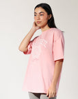 Women's Varsity Oversized Tee - Quartz pink