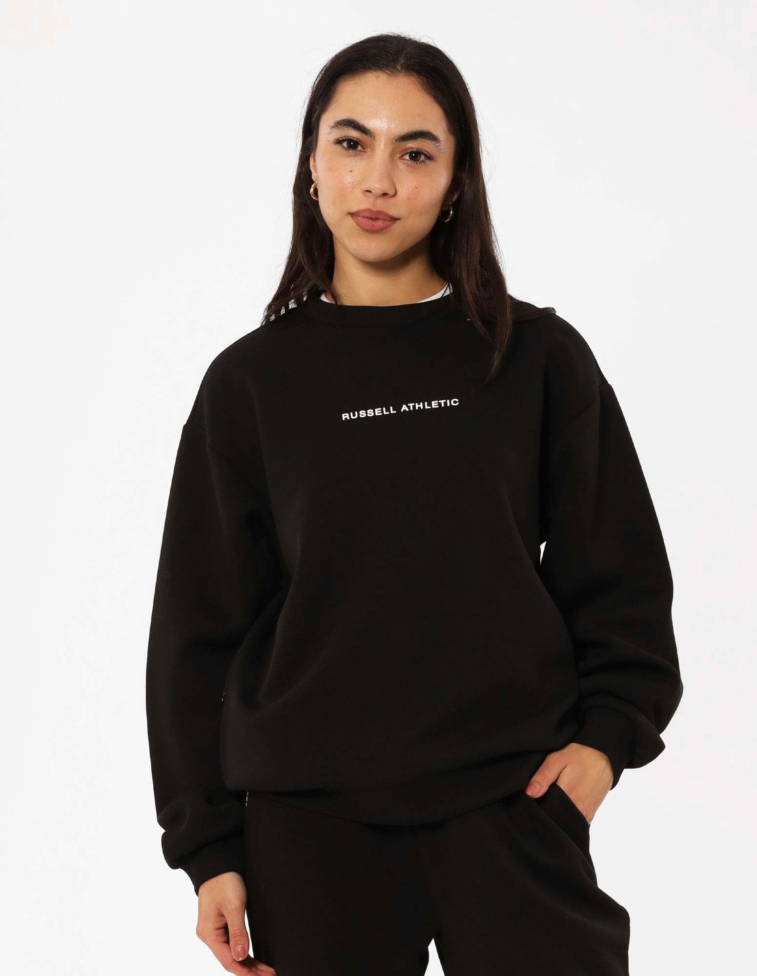 Russell Athletic Australia Women's R Tech Leisure Crew - Black True Since 1902