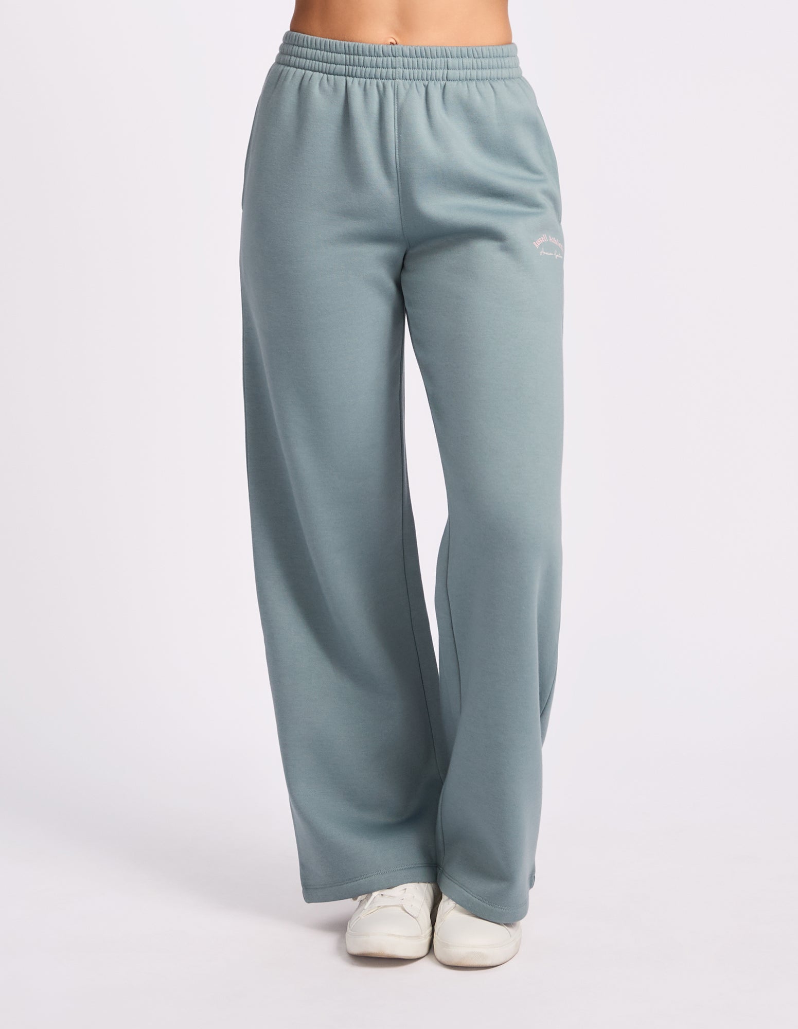 Wide Leg Womens Trackpants - Foam Green