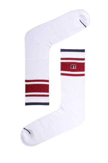 Essential Atlanta Fash Single Socks - White/Shiraz