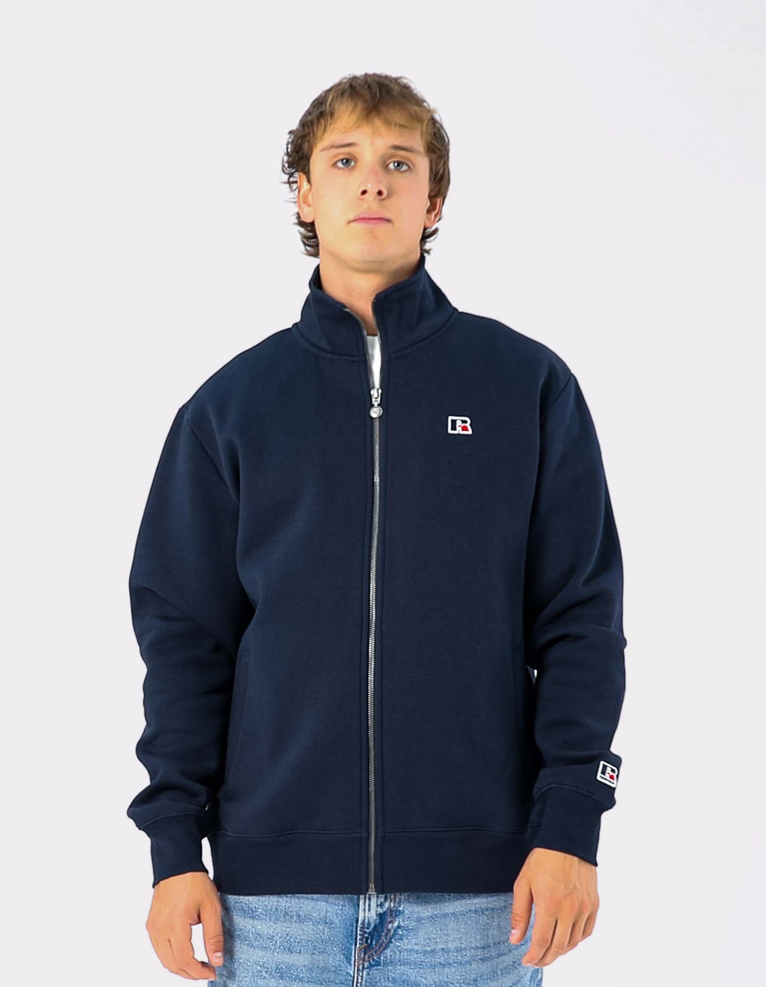 R Logo Mens Track Jacket - Michigan Navy