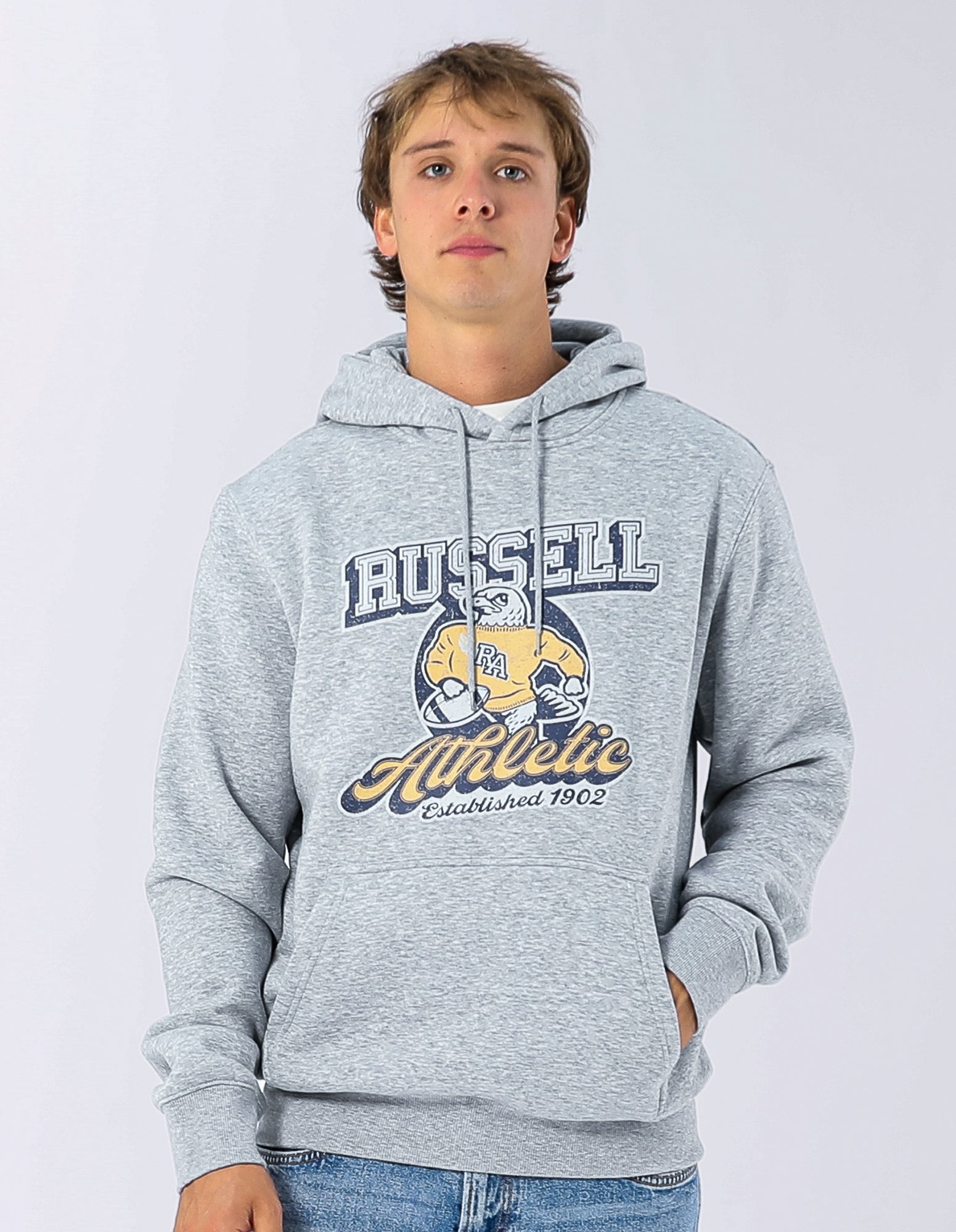 Mens Mascot Hoodie - Grey Marle
