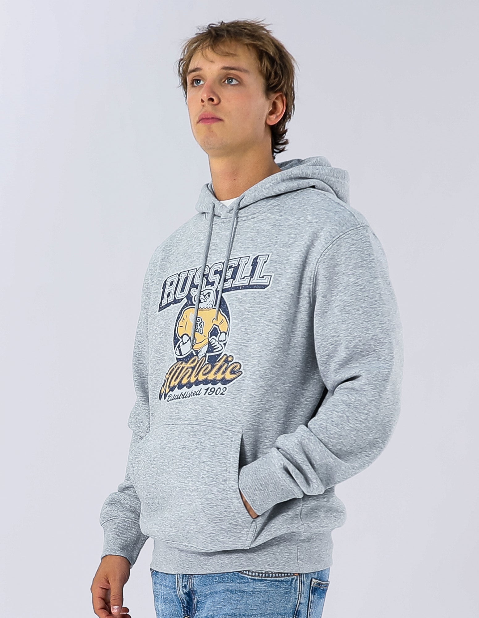 Mens Mascot Hoodie - Grey Marle