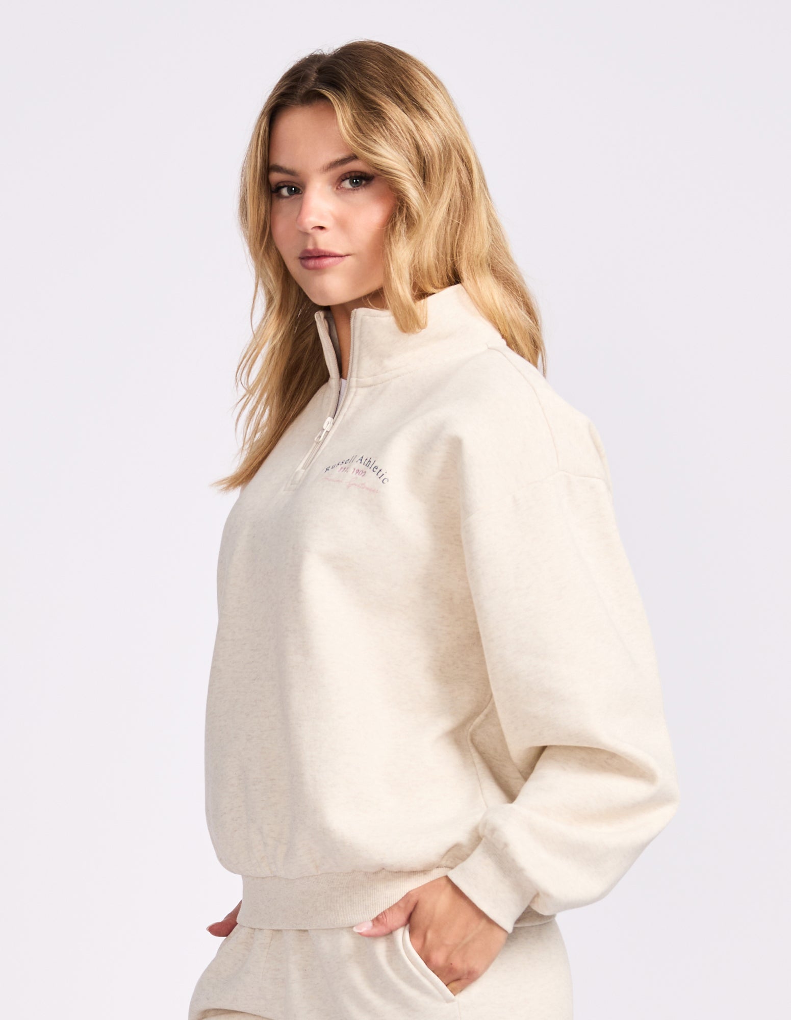 Lexington Women's Quarter Zip Sweat - Oat Marle