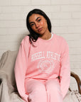 Women's Varisty Terry Crew - Quartz Pink