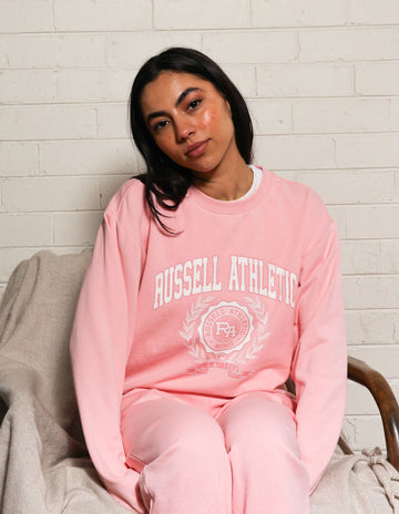 Women's Varisty Terry Crew - Quartz Pink