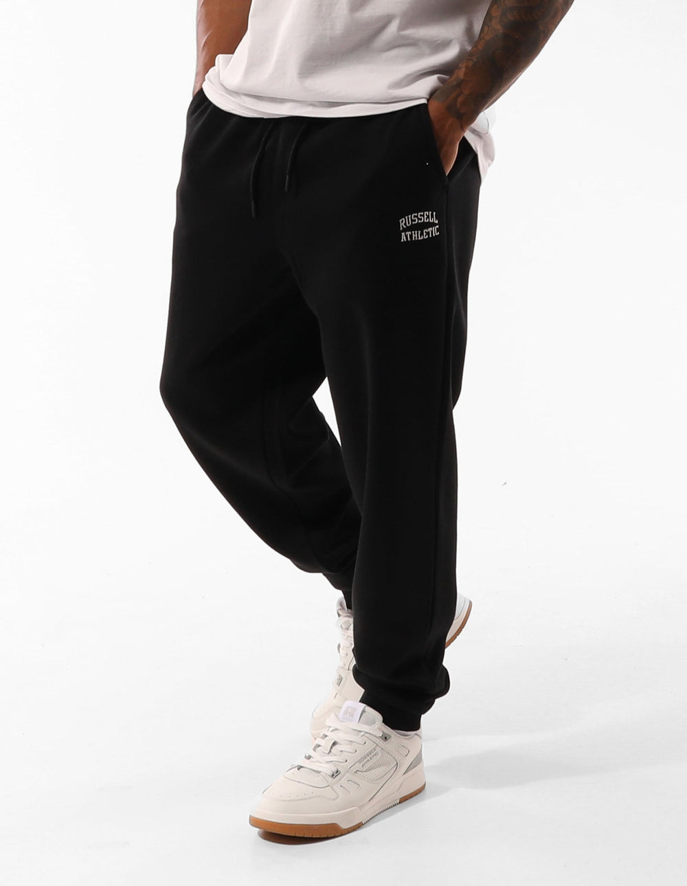 Russell Athletic Australia Men's Originals Small Arch Cuff Track Pants - Black True Since 1902