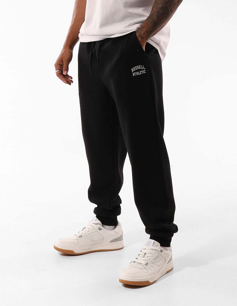Russell Athletic Australia Men's Originals Small Arch Cuff Track Pants - Black True Since 1902