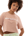 Russell Athletic Australia Scripted Crop Tee - Peony 