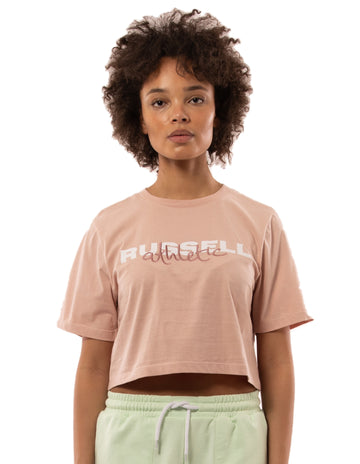 Russell Athletic Australia Scripted Crop Tee - Peony # 1