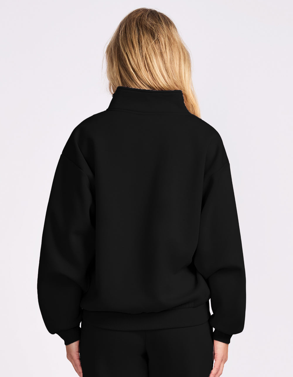 R Logo Women's Quarter Zip - Black